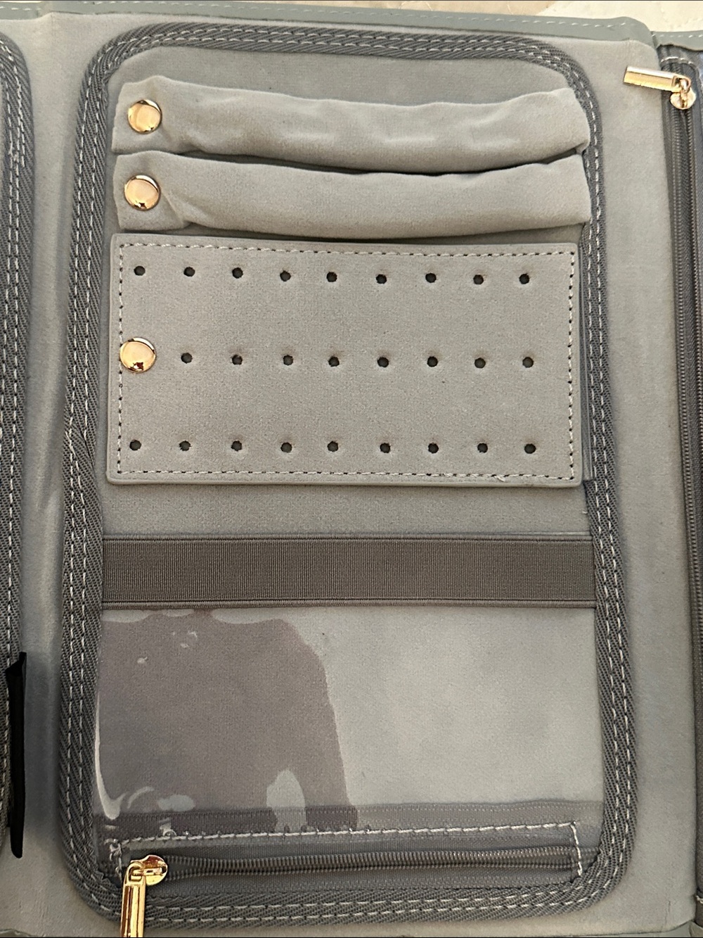 Travel Jewelry Organizer with Gold Hardware - Picture 5 of 6